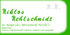 miklos mehlschmidt business card